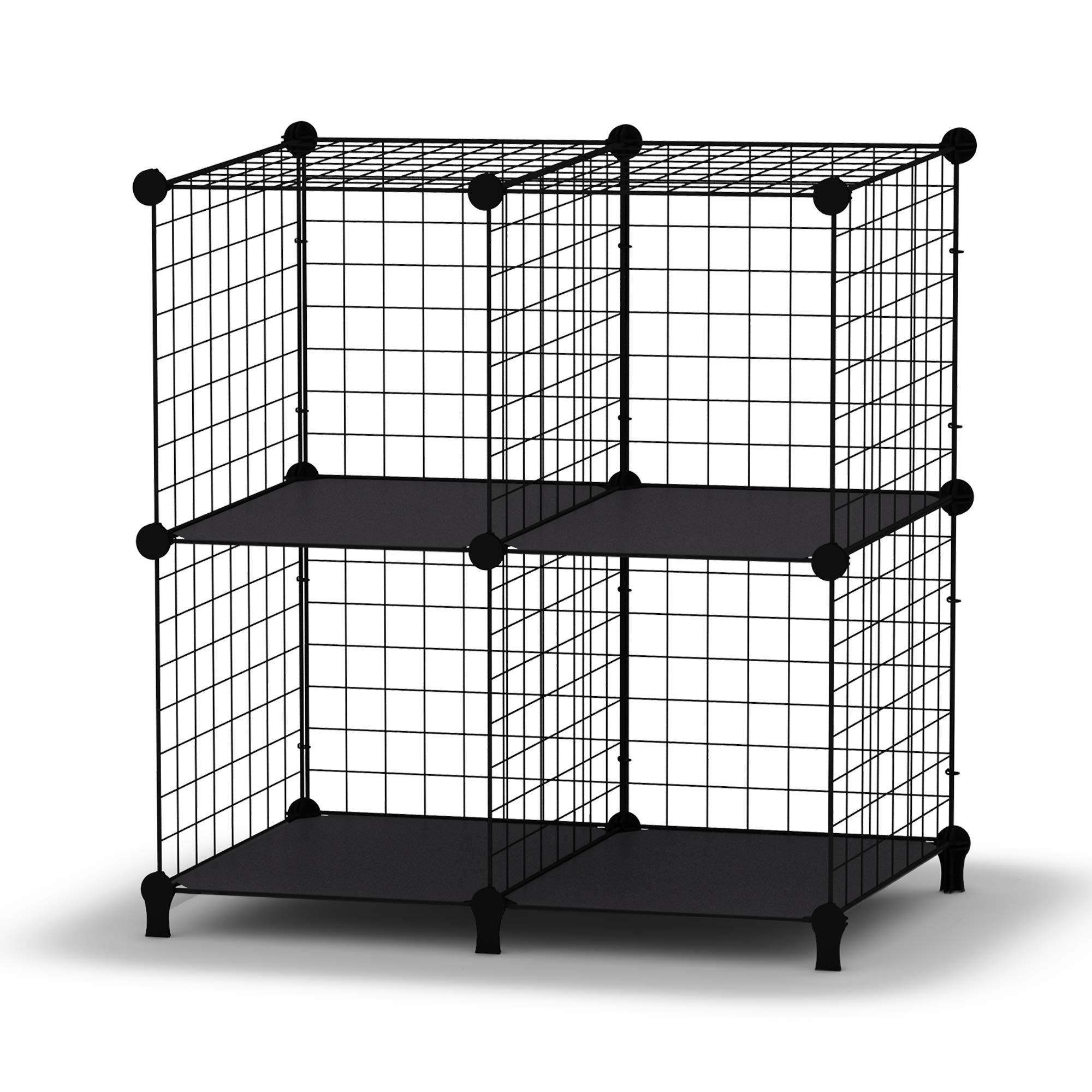 HOMIDEC 4-Cube Wire Storage Shelf - DIY Bookshelf, Bookcase, Closet Organizer for Books, Toys, Clothes & Tools | Multi-Purpose Home & Office Storage Solution for Bedroom, Garage, Kids Room & Living Room Organization
