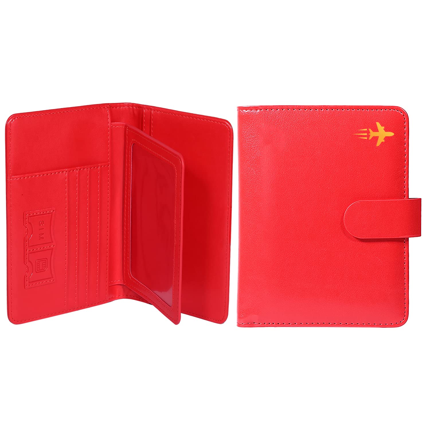 Premium RFID Blocking Passport Holder Wallet - Waterproof Travel Document Organizer with Multiple Card Slots for Men, Women & Business Travelers | Perfect for International Trips, Vacations & Airport Security (Red)