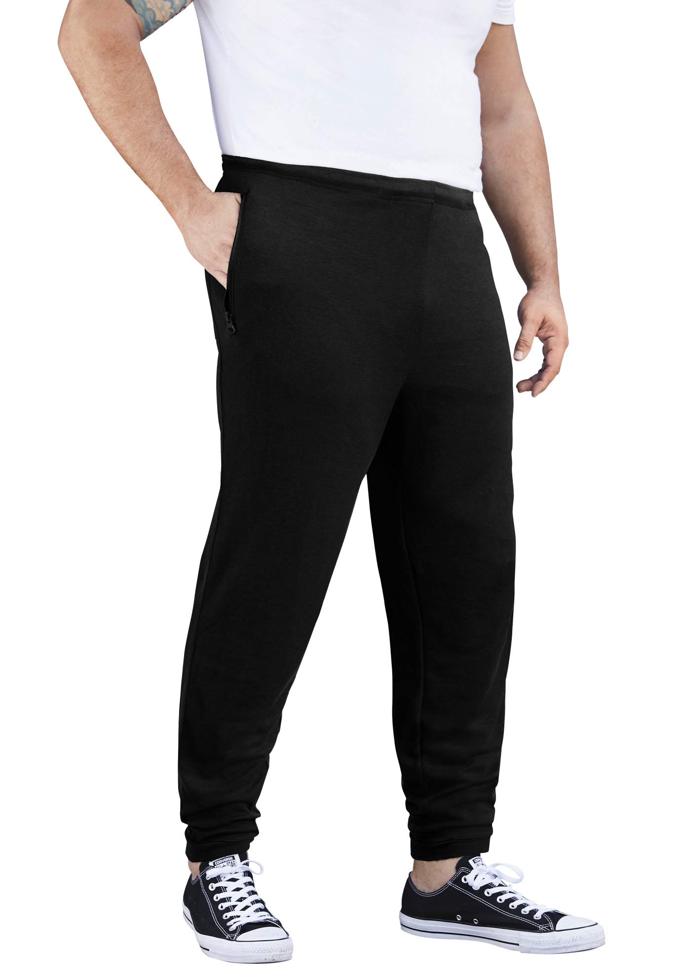 **KingSize Men's Big & Tall Jersey Jogger Pants - Comfortable Stretch Lounge & Workout Pants for Casual Wear & Gym**