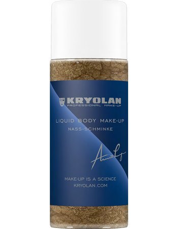 Kryolan Liquid Body Make-Up 250ml (8oz) - Professional Waterproof Gold Body Paint for Costumes, Halloween & Theater - Multiple Color Options #5131