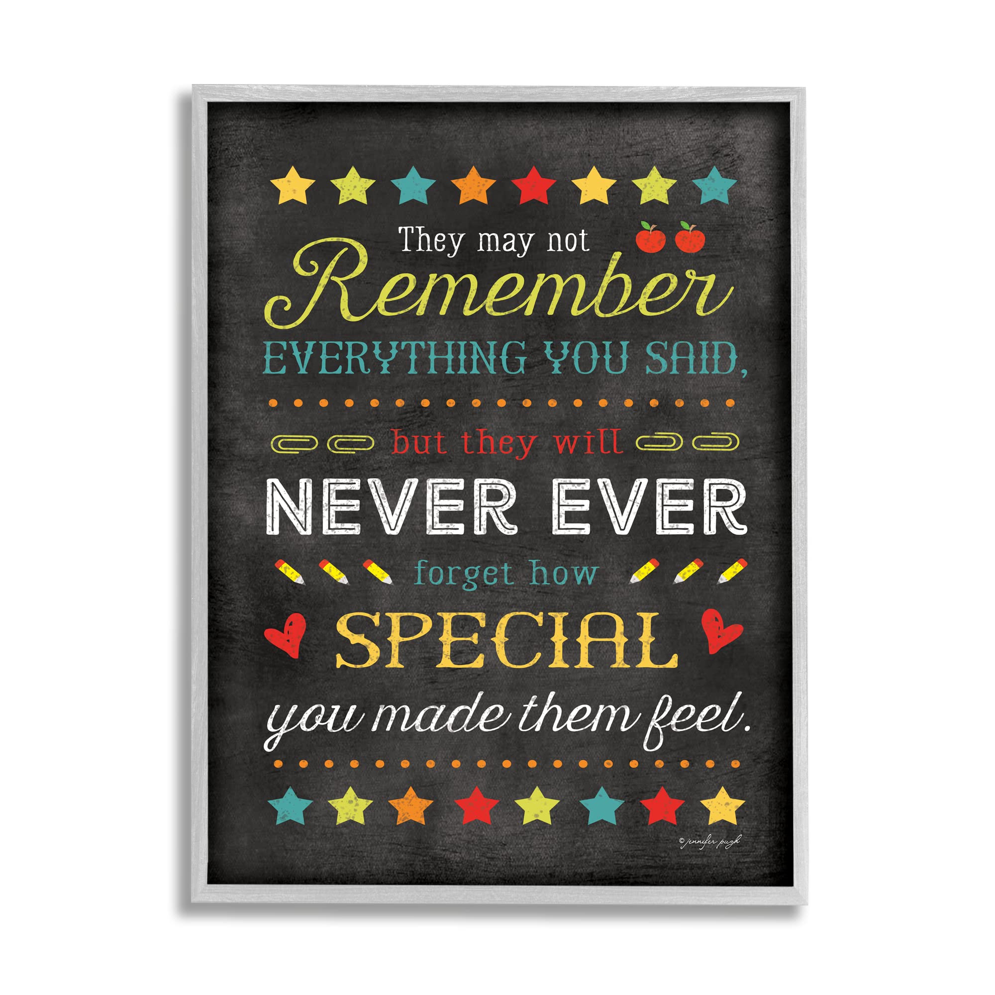 Stupell Industries 'How Special You Made Them Feel' Teacher Appreciation Framed Giclee Wall Art by Jennifer Pugh - Perfect for Classroom Decor, Teacher Gifts & Home Office Inspiration