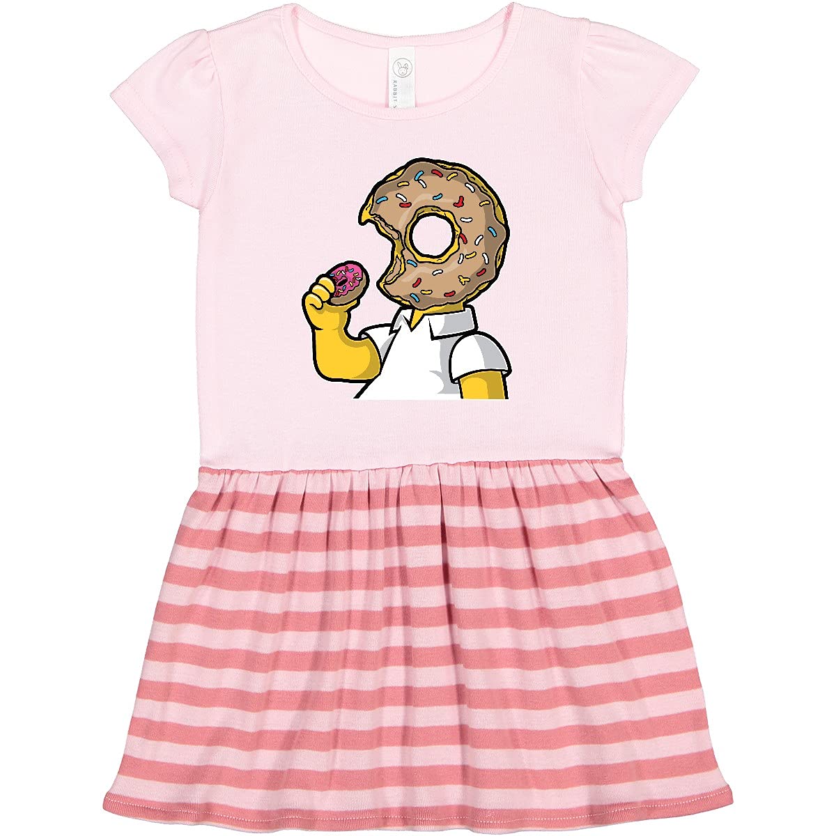 Inktastic I Like Donuts Toddler Dress - Cute Donut Print Girls' Cotton Dress for Toddlers 1-3 Years | Perfect for Birthday Parties, Playdates & Casual Outings