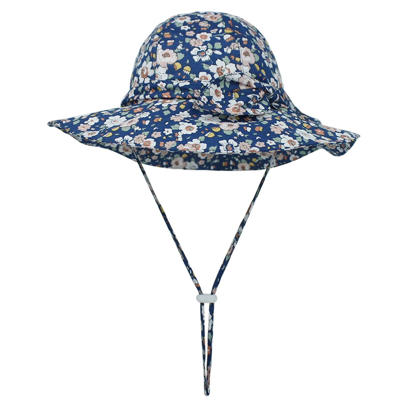UPF 50+ Baby Sun Hat with Adjustable Bow - Wide Brim Bucket Hat for Toddler Girls & Boys - Sun Protective Cap for Summer, Beach, Outdoor Play & Travel