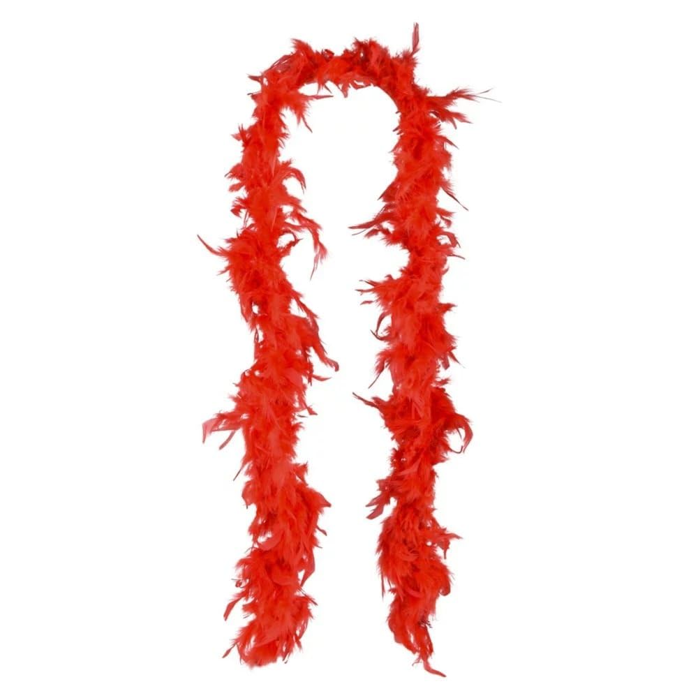 Rhode Island Novelty 6 Feet 60 Grams Red Feather Boa Scarf - Perfect for Costume Parties, Halloween, Burlesque Shows & Theatrical Performances