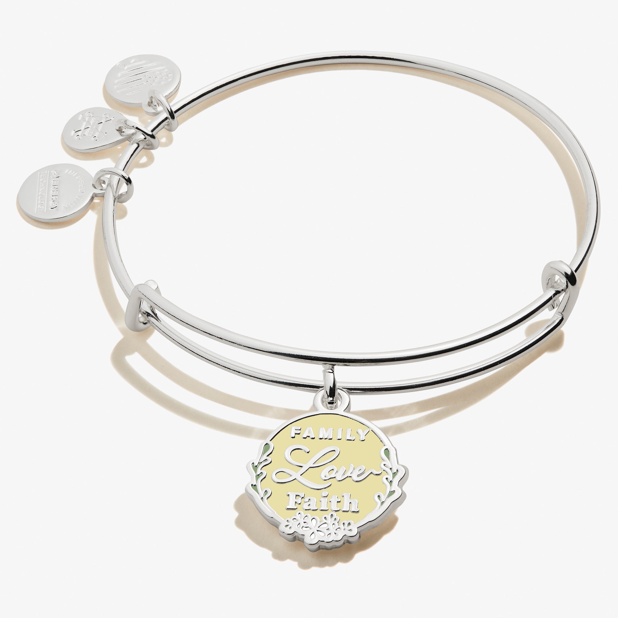 Family Love Faith Inspirational Charm Bangle - Elegant Adjustable Bracelet for Women - Perfect for Gifts, Daily Wear & Special Occasions