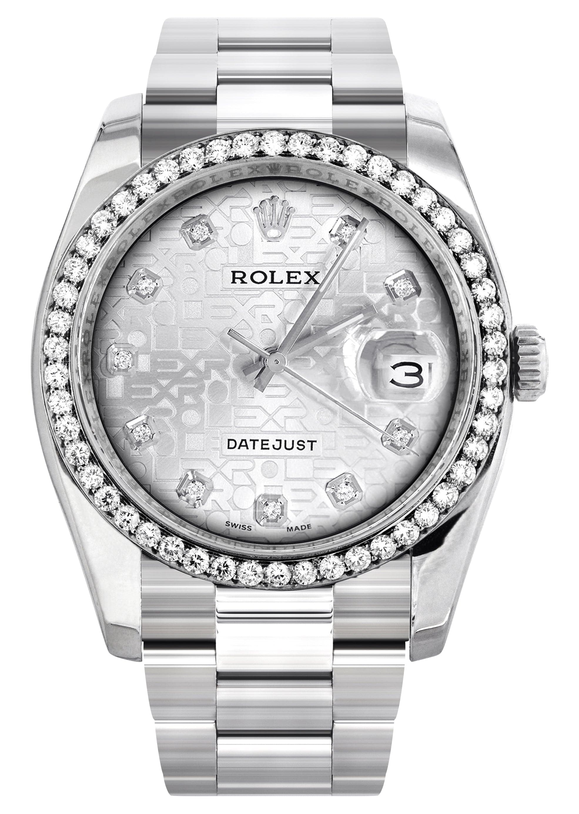Rolex Datejust 36mm Watch with Texture Pattern Dial & Oyster Band - Luxury Stainless Steel Timepiece for Men, Perfect for Business Meetings & Formal Events