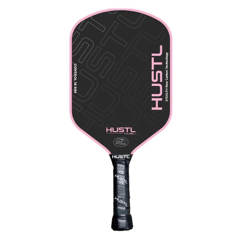 HUSTL Stealth Control Raw Carbon 16mm Pickleball Paddle - Premium Performance Paddle for Competitive Play & Recreational Games - Perfect for Tournaments, Backyard Play & Club Matches