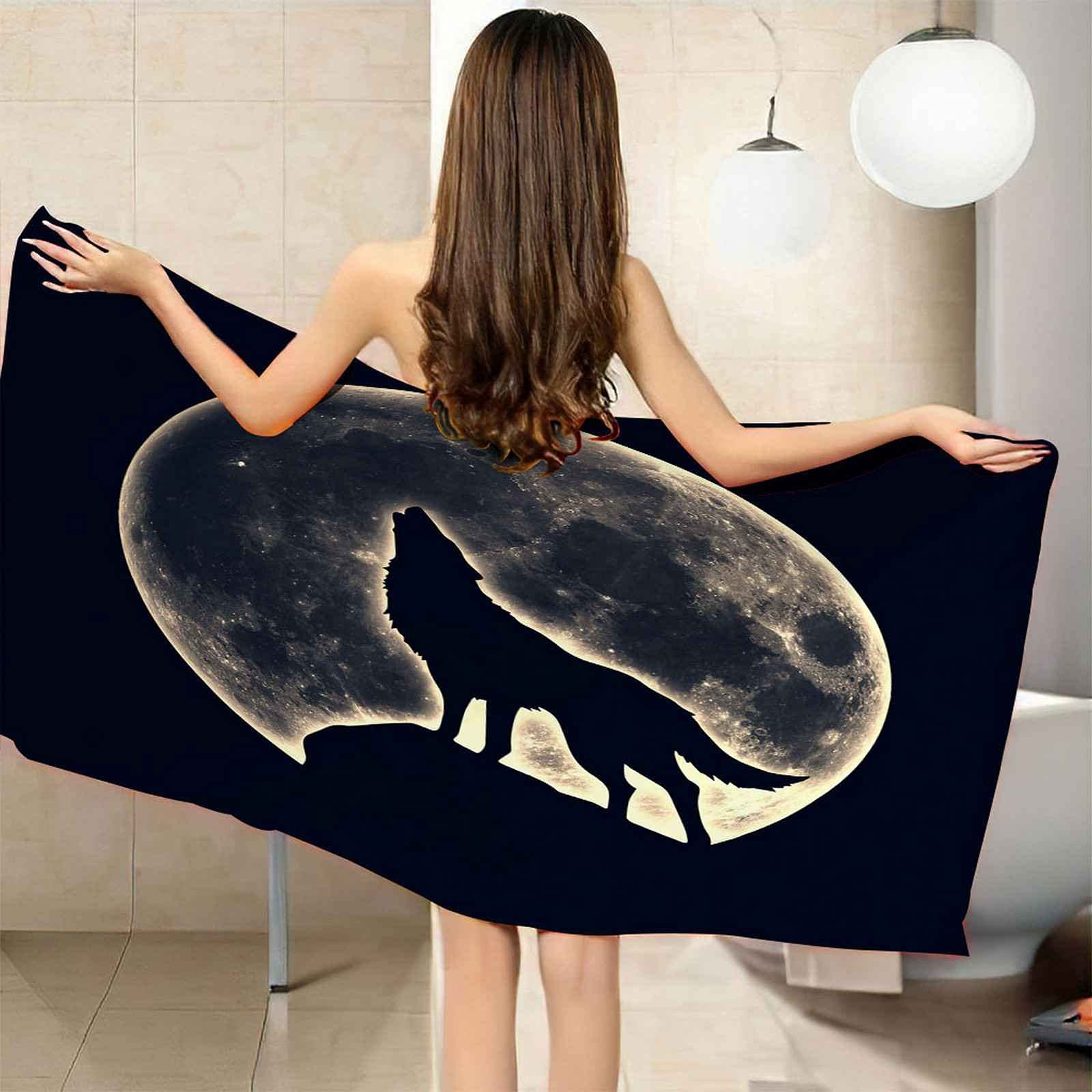 Premium 3D Printed Oversized Beach Towel - XL & XXL Wolf Design Microfiber Quick Dry Towel for Women & Men - Super Absorbent Bath & Swim Towel 39.3x78.7in - Perfect for Pool, Beach, Gym & Travel