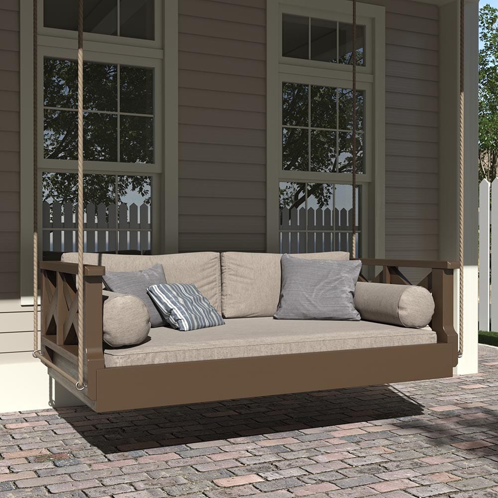 Magnolia Swing Co. Full Size Cypress Wood Parker Daybed Swing - Perfect for Porch, Patio, Garden & Backyard Relaxation
