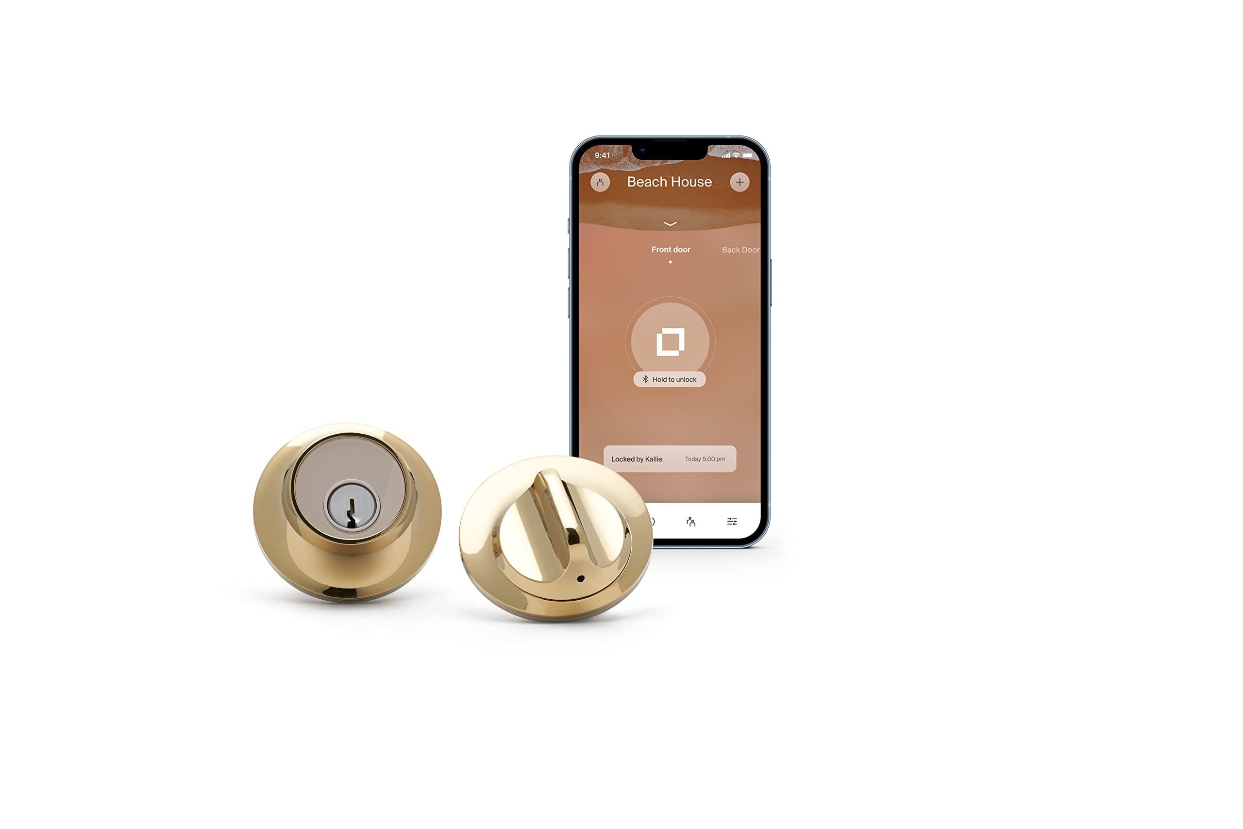 Level Lock Smart Lock Touch Edition - Keyless Entry Deadbolt with Touch, Key Card & Smartphone Control | Bluetooth Enabled, Apple HomeKit Compatible in Polished Brass | Perfect for Smart Homes & Secure Keyless Access