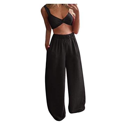 Boho Style Women's Summer Outfits - Floral Print Tank Top & Long Pants 2-Piece Set | Casual Beachwear, Vacation & Street Fashion