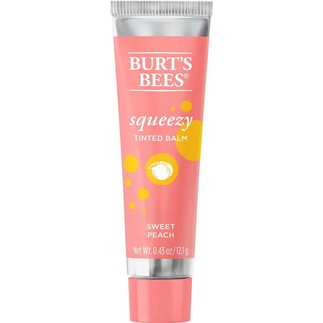 Burt’s Bees Tinted Lip Balm in Sweet Peach - Moisturizing & Natural Color for Dry Lips - Perfect for Everyday Wear, Work & Date Night