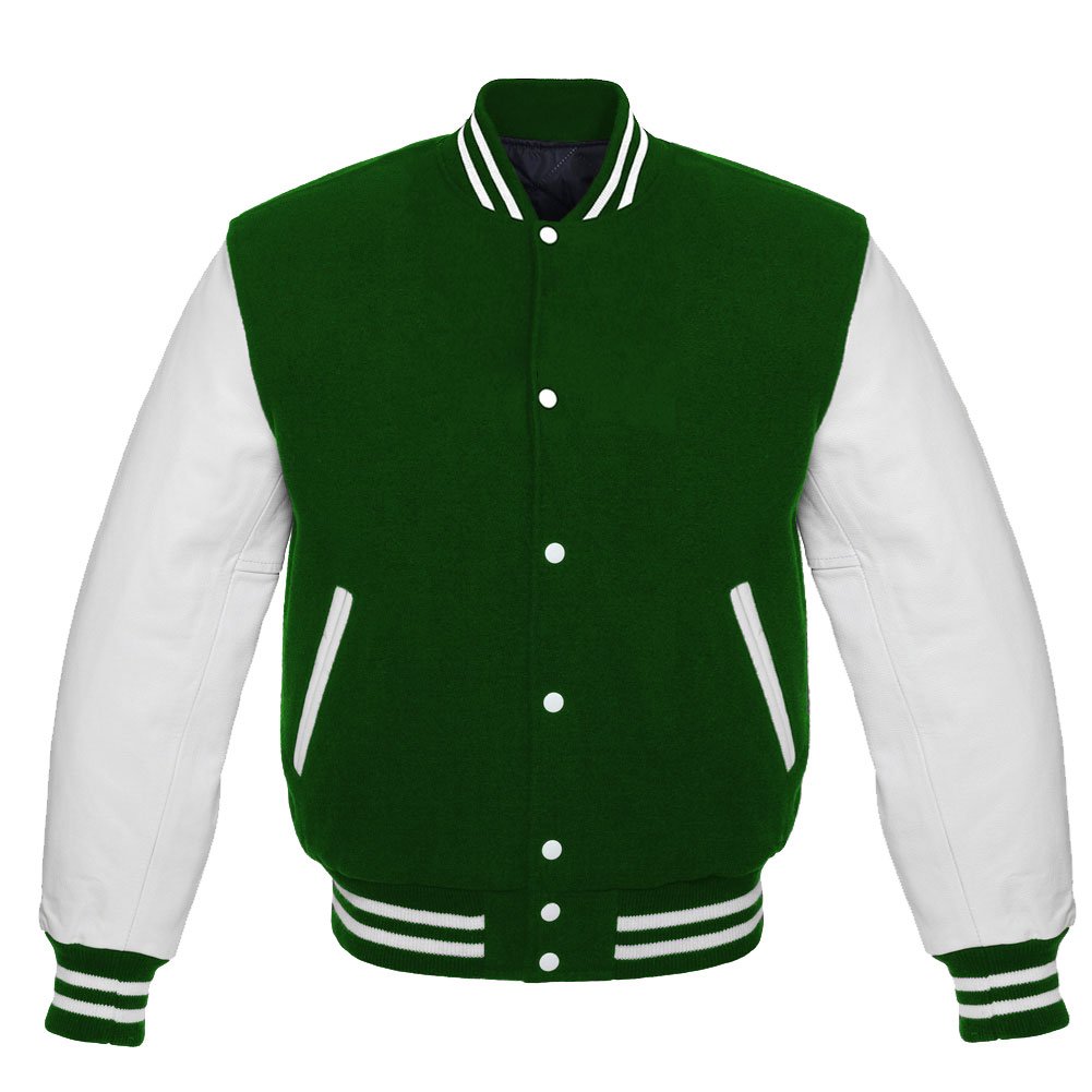 Authentic Letterman Varsity Baseball Jacket for School & College - Red Leather Sleeves with Black Wool Body | Perfect for Sports Teams, Graduation Gifts & University Events