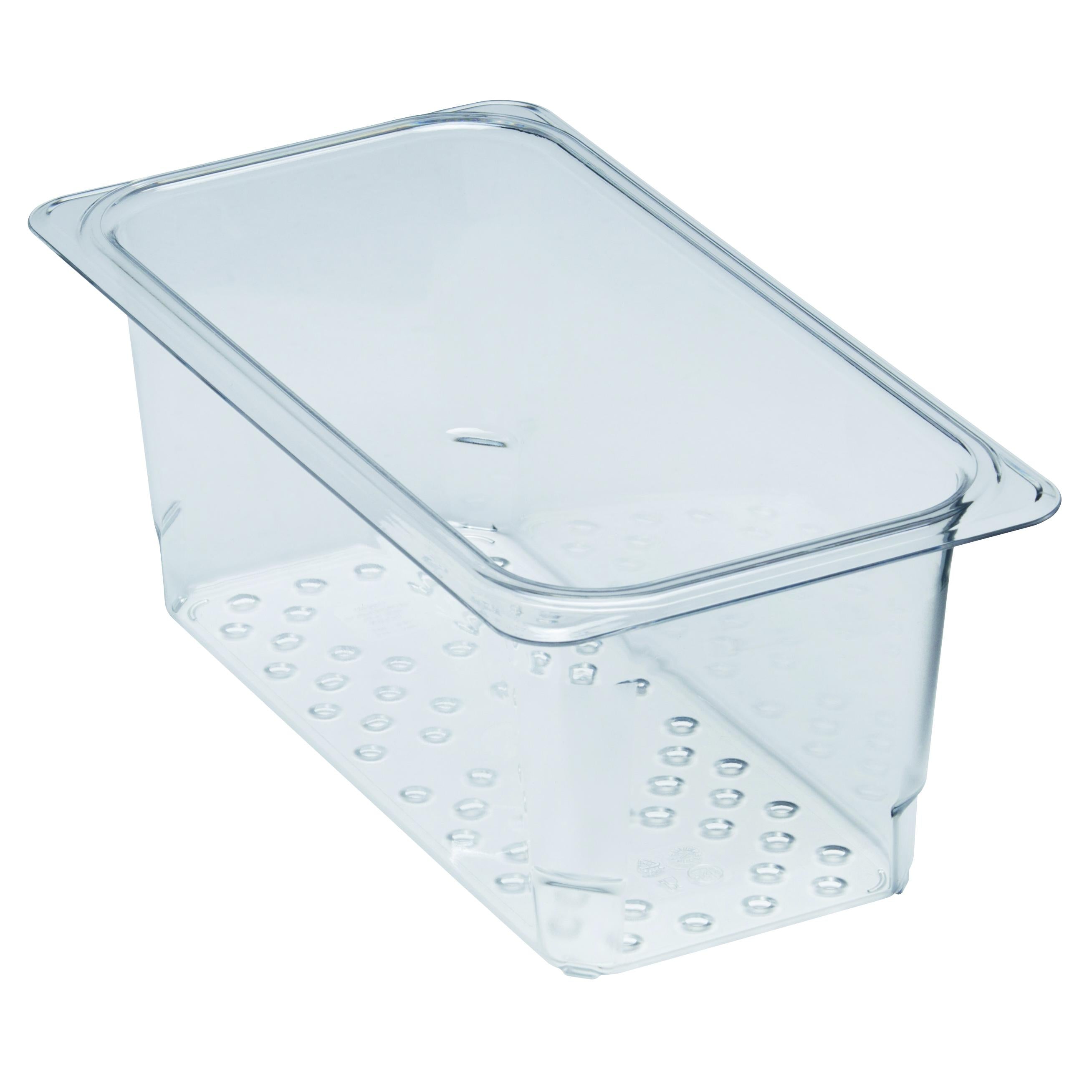 Cambro 35CLRCW135 1/3 Size Clear Deep Colander Pan - 5 Inch Depth for Commercial Kitchen, Food Prep & Restaurant Use