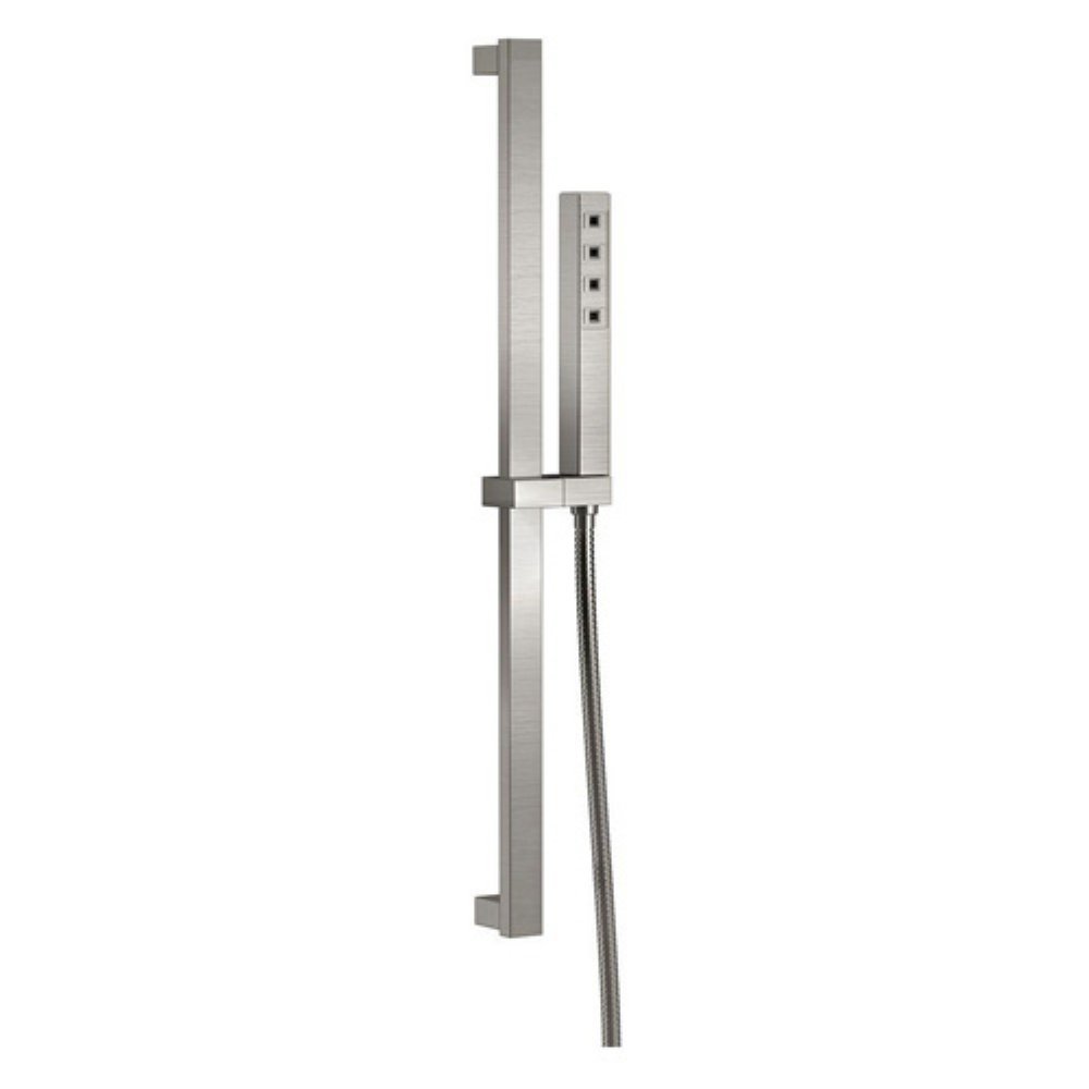 Delta Faucet H2Okinetic Single-Spray Handheld Shower Head with Slide Bar - Brushed Nickel, Detachable Shower Head with Hose (Model 51567-SS) - Perfect for Bathroom Renovation, Spa-Like Shower Experience & Easy Cleaning