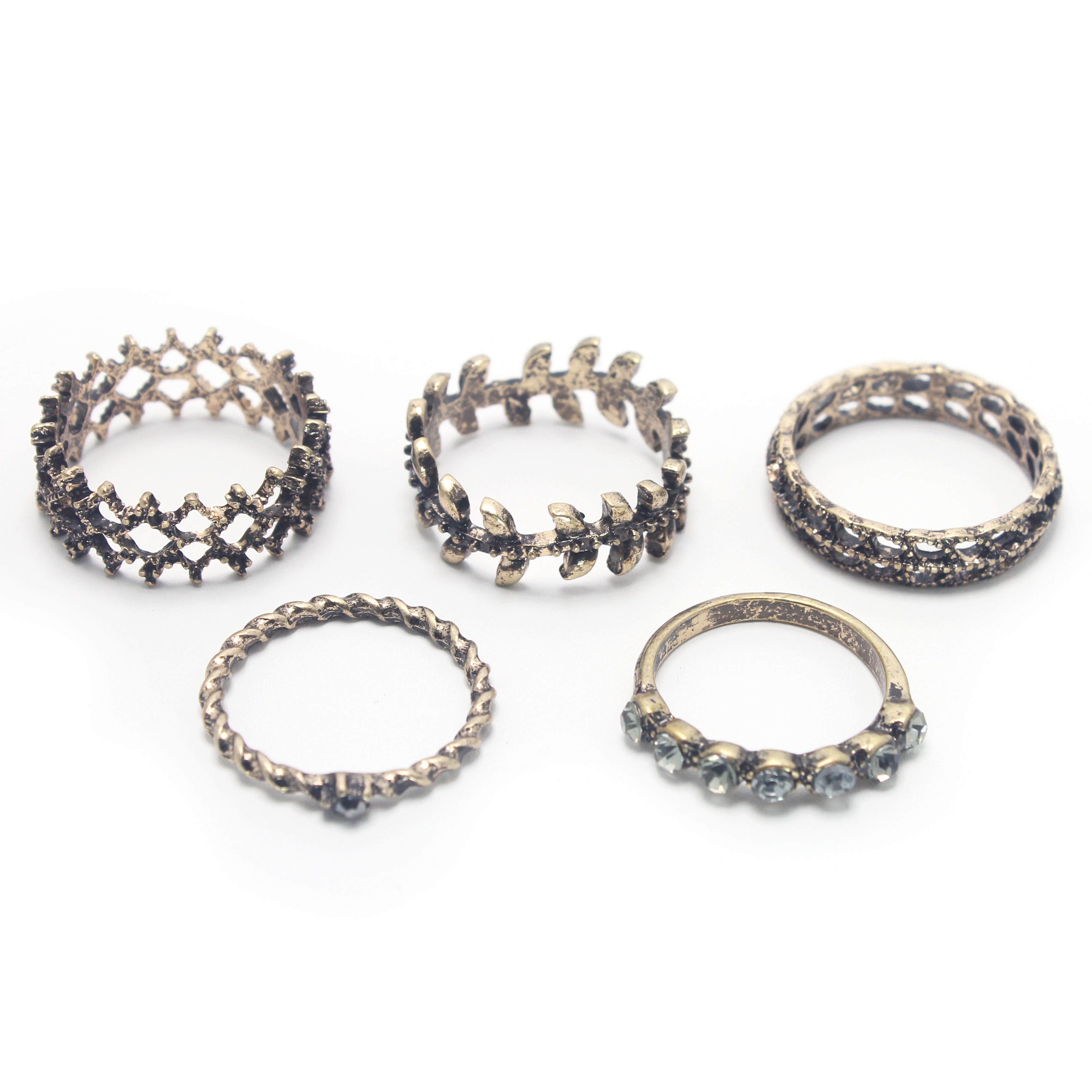 5-Piece Stainless Steel Stackable Rings Set - 18K Gold Plated, Durable & Hypoallergenic - Perfect for Layering, Gift Giving & Everyday Wear