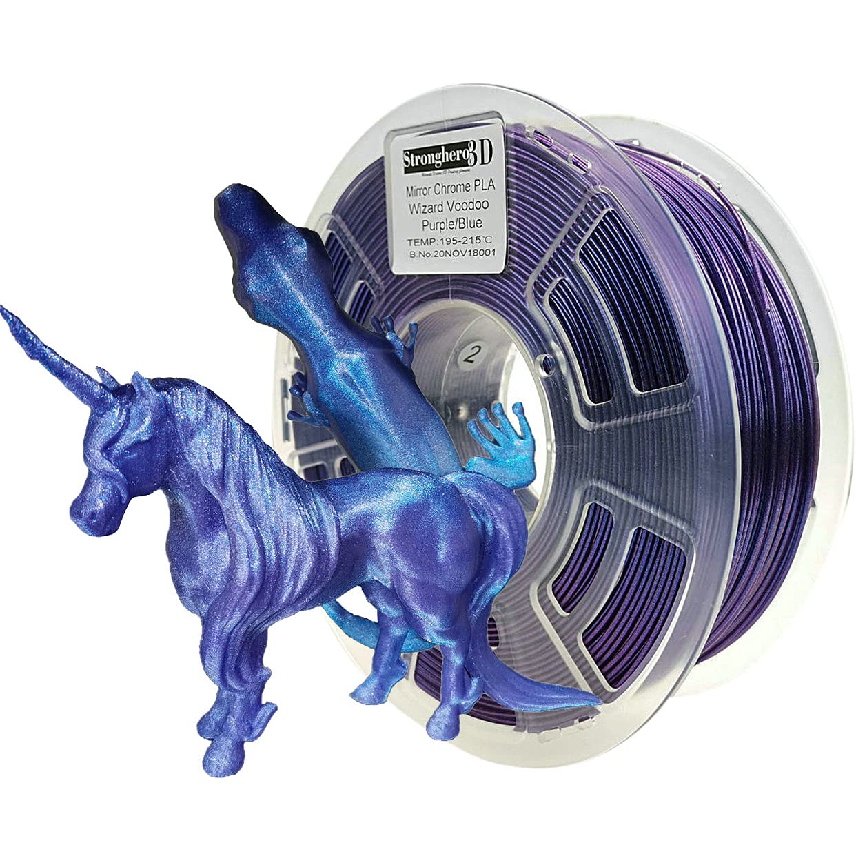 Premium PLA 3D Printer Filament 1.75mm - Mirror Chrome/Blue/Purple, High Precision +/-0.05mm, 1kg Spool (2.2lbs) for Ender 3, CR-10 | Ideal for Cosplay Props, Home Decor & DIY 3D Printing Projects