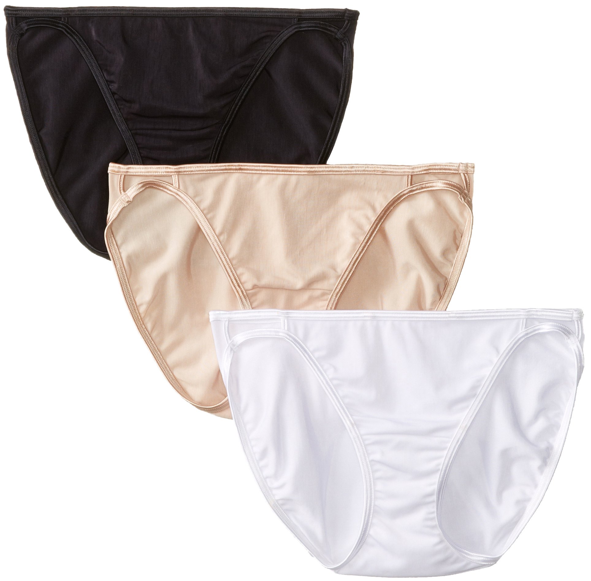 Vanity Fair Women's 3-Pack Illumination String Bikini Underwear - Soft Comfortable Lace Trim Panties for Everyday Wear & Special Occasions