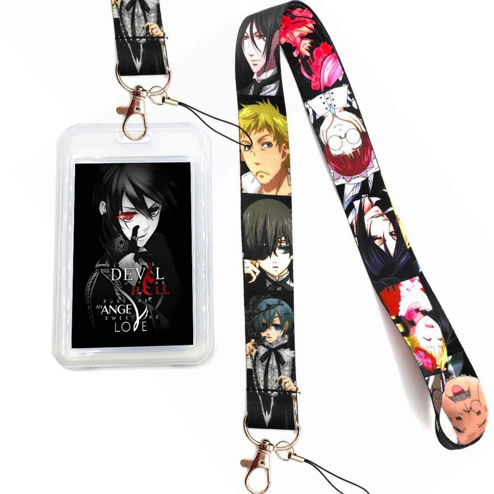 Anime Devil Angel Love Lanyard - Neck Strap for Keys, ID Card, Gym Pass, Phone & USB Holder - Credit Card Case Cover for Bus, Bank & Office Use