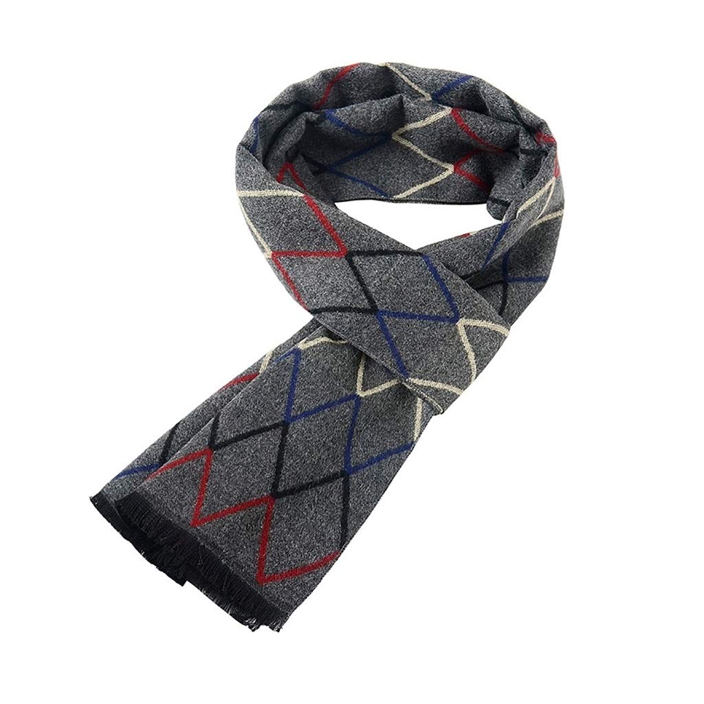 Premium Men's Winter Scarf - Soft Warm Cashmere-Like Neck Warmer for Boyfriend, Long Fashionable Scarf in Grey - Perfect for Outdoor Activities, Skiing, and Cold Weather Protection