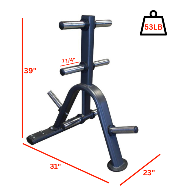 Olympic Weight Plate Tree Stand - Heavy Duty Barbell Plate Storage Rack for Gym & Home Workout Organization
