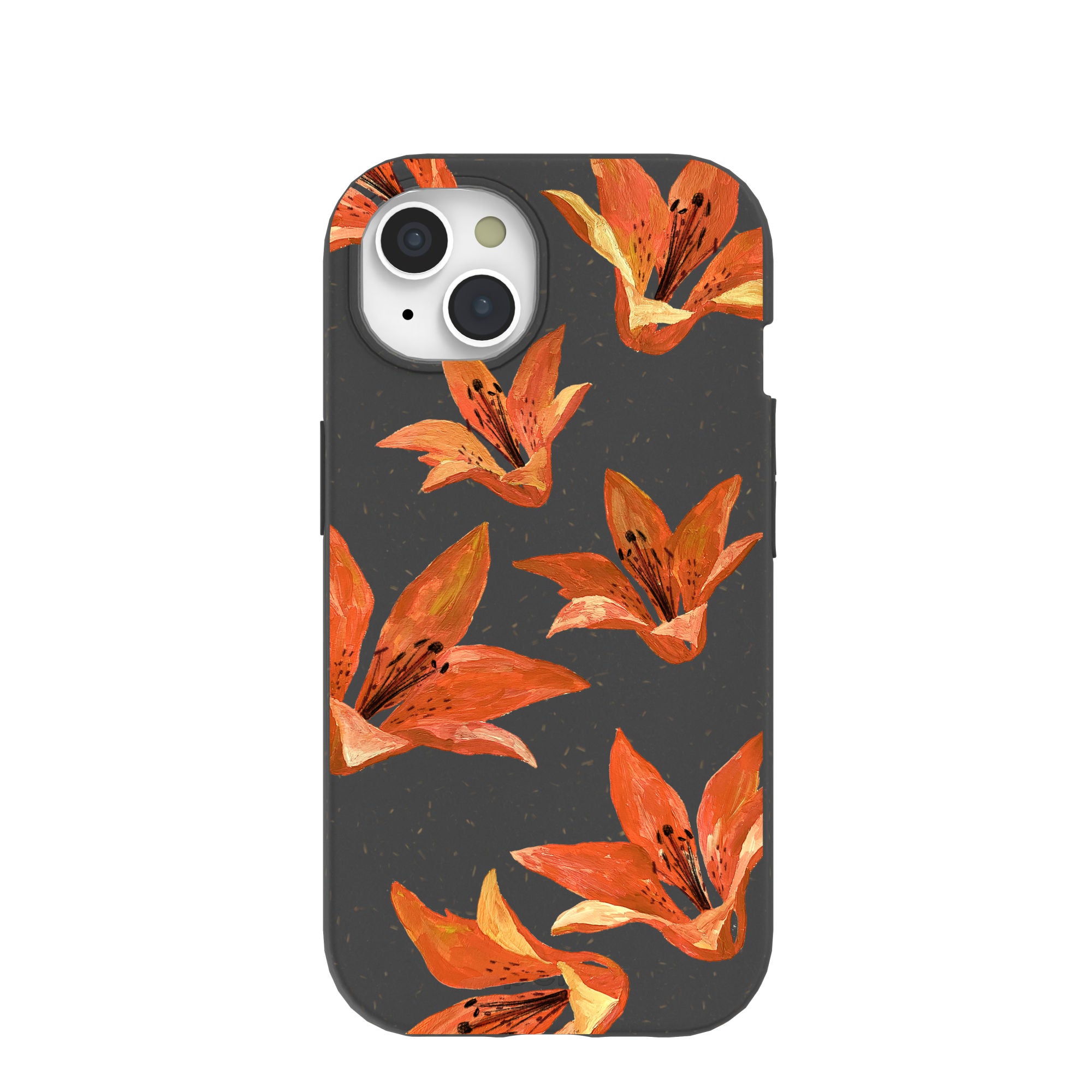 Premium Black Tiger Lily iPhone 15 Case - Slim Protective Phone Cover with Floral Design - Perfect for Everyday Use, Travel & Gift Giving