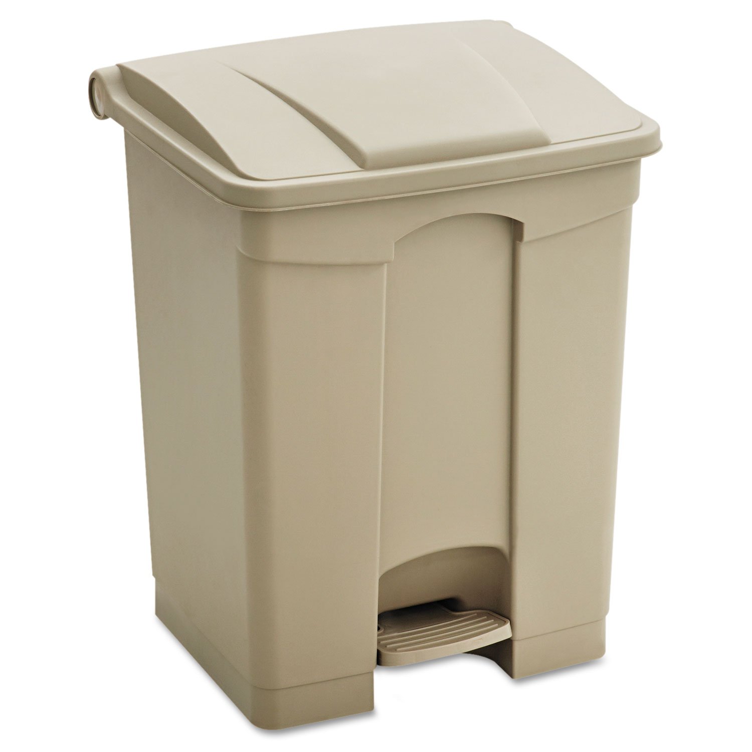 Safco SAF9923TN Step-On Plastic Trash Can with Lid - 13 Gallon Capacity, Sturdy & Odor-Proof for Kitchen, Office, Bathroom, or Garage Waste Disposal