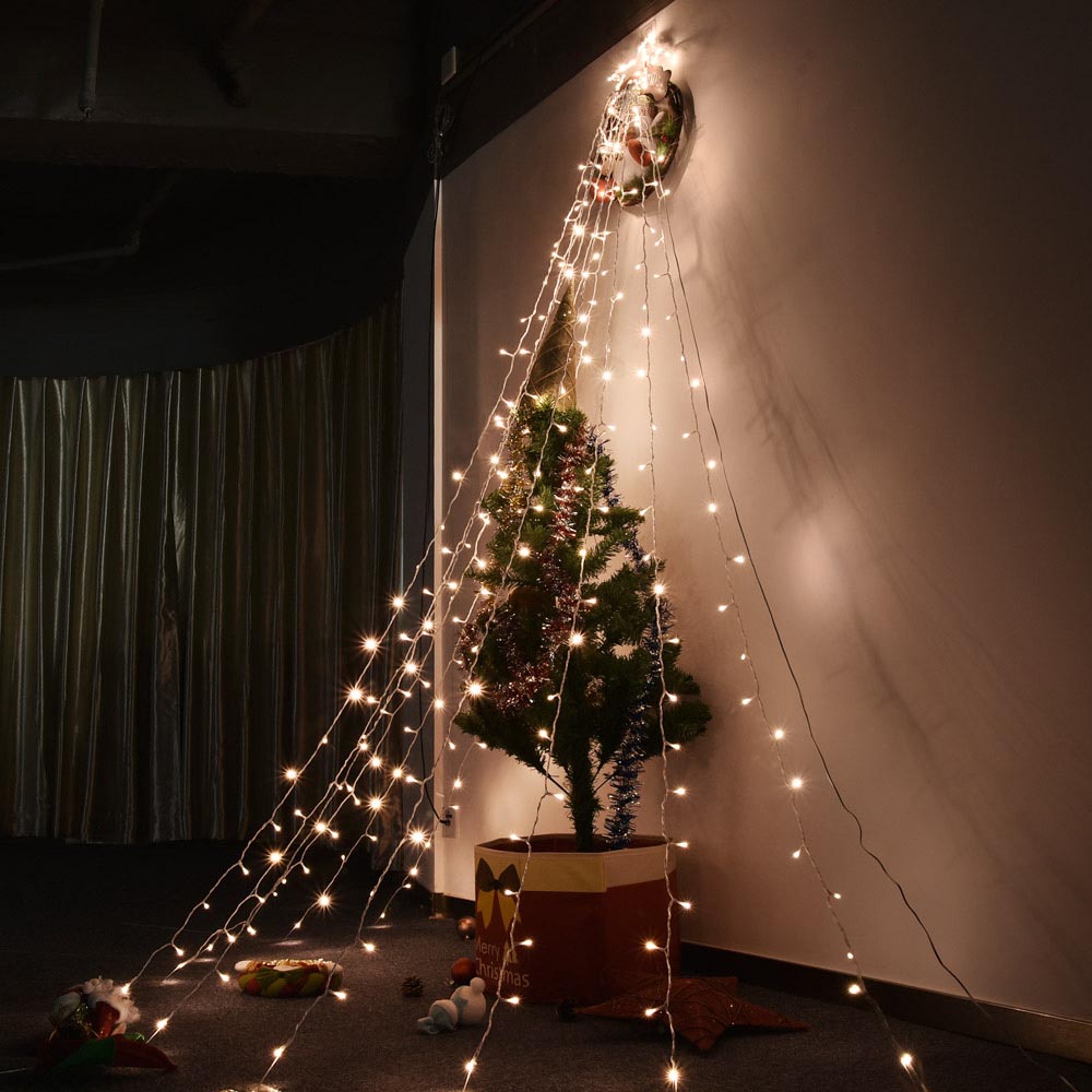 TheLAShop 9-String Christmas Tree Lights with Pole & Star - Perfect for Indoor Holiday Decorations, Xmas Tree Lighting, and Festive Home Decor