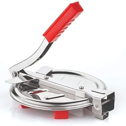 SHIORN SOON 5-inch Stainless Steel Roti Chapati Presser - Manual Hand Press for Puri, Papad, Khakhra | Durable Kitchen Tool for Indian Flatbreads & Snacks | Perfect for Home Cooking, Restaurants & Meal Prep