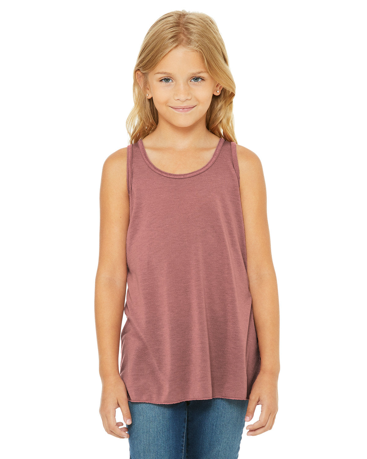 Bella + Canvas B8800Y Youth Flowy Racerback Tank - Soft & Lightweight Girls' Athletic Top for Yoga, Running & Summer Wear