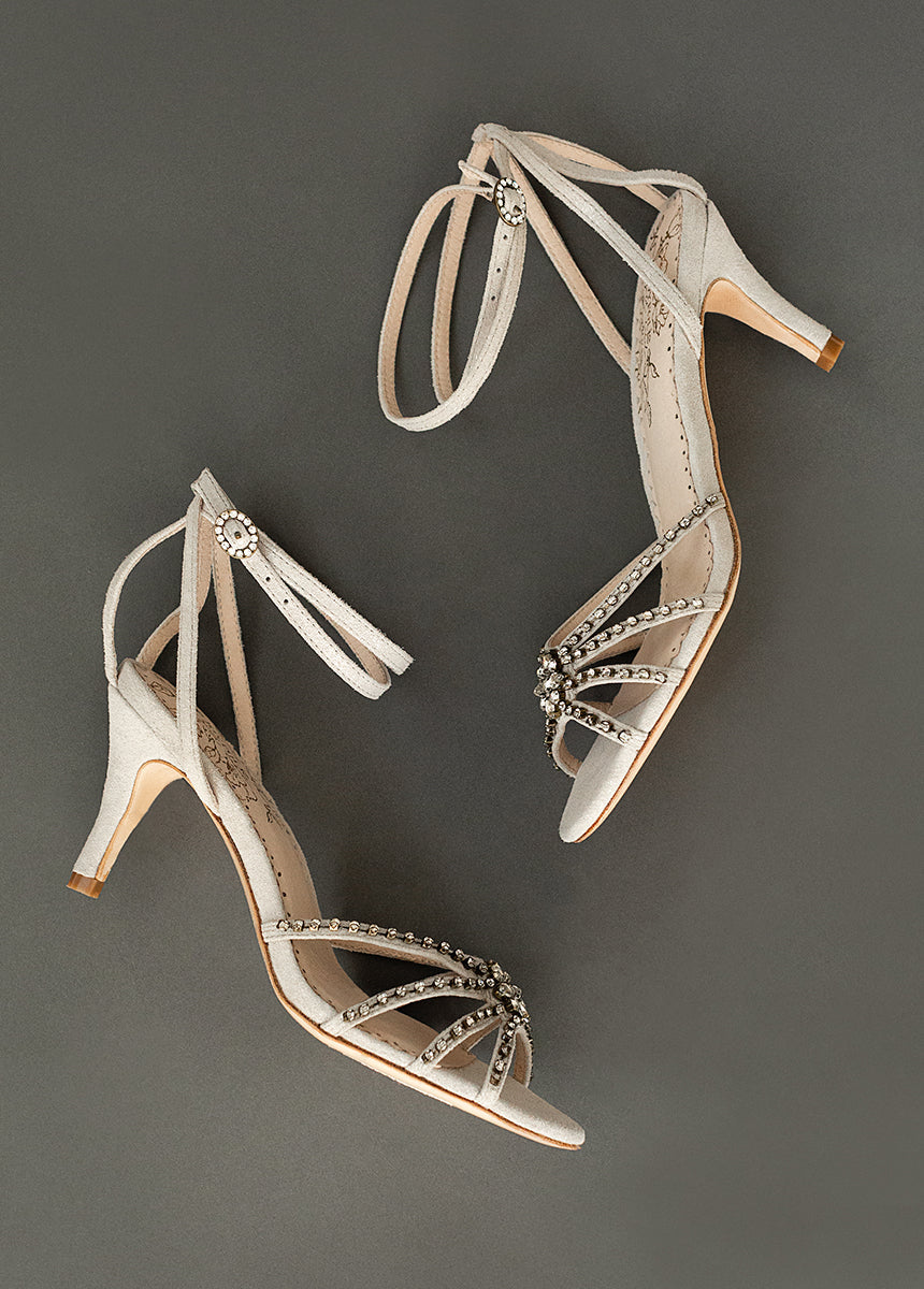 Maelyn Silver Leather Heel Shoes for Women - Elegant High Heels for Party, Wedding & Evening Events