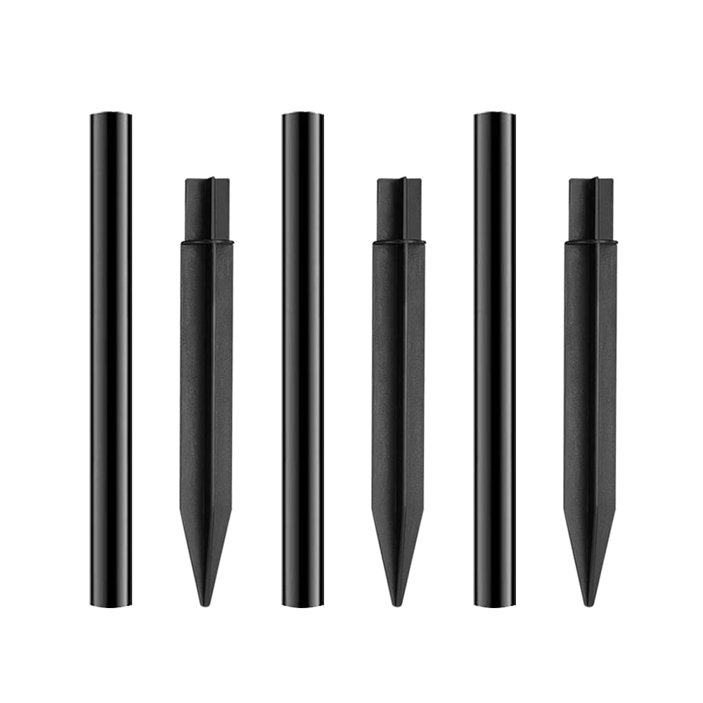 6 Pack Replacement Plastic Ground Spike Stakes & Extension Poles for Solar Torch Lights - 8.26