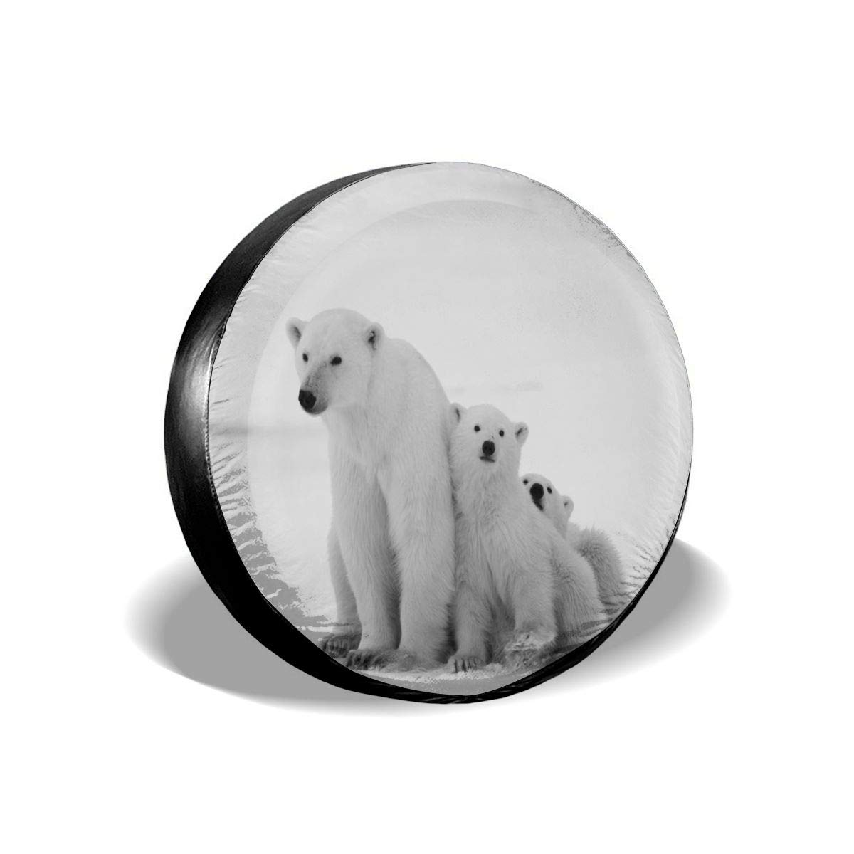 Polar Bear Family Waterproof Dust-Proof Spare Tire Cover - Fits 15 Inch Wheels for Jeep, Trailer, RV, SUV & More | Durable Outdoor Protection for Camping & Road Trips