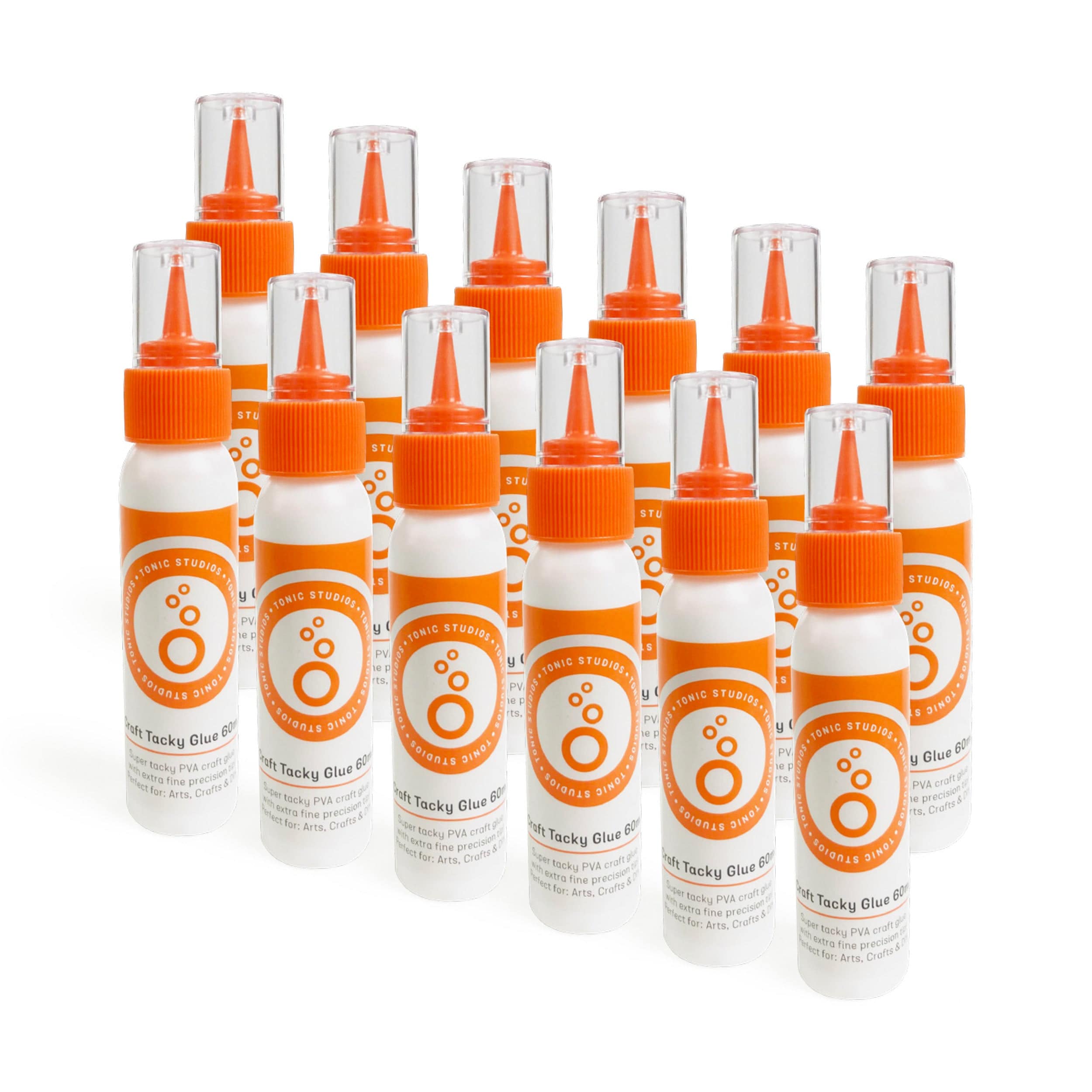 12-Pack Craft Tacky Glue 60ml | Fast-Drying PVA Glue for DIY, Scrapbooking & School Projects | Strong Adhesive for Paper, Fabric & Foam | Multipack for Crafting & Home Use