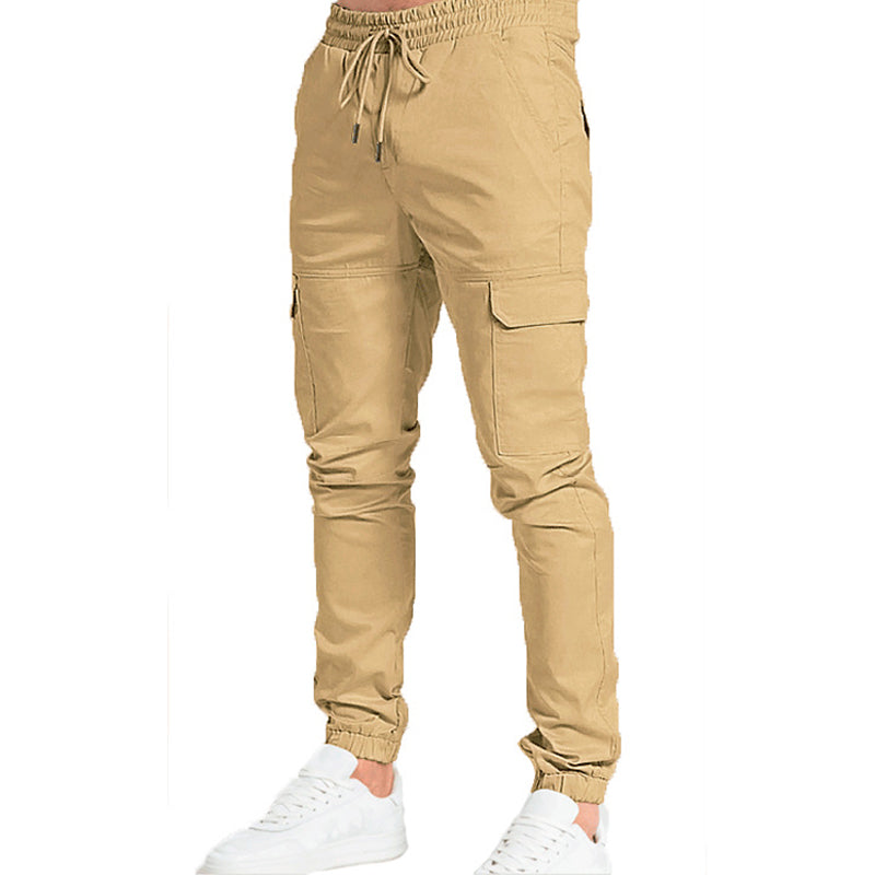Slim Fit Men's Casual Solid Color Pants - Comfortable Stretch Trousers for Office, Travel & Everyday Wear | Breathable & Lightweight Men's Dress Pants