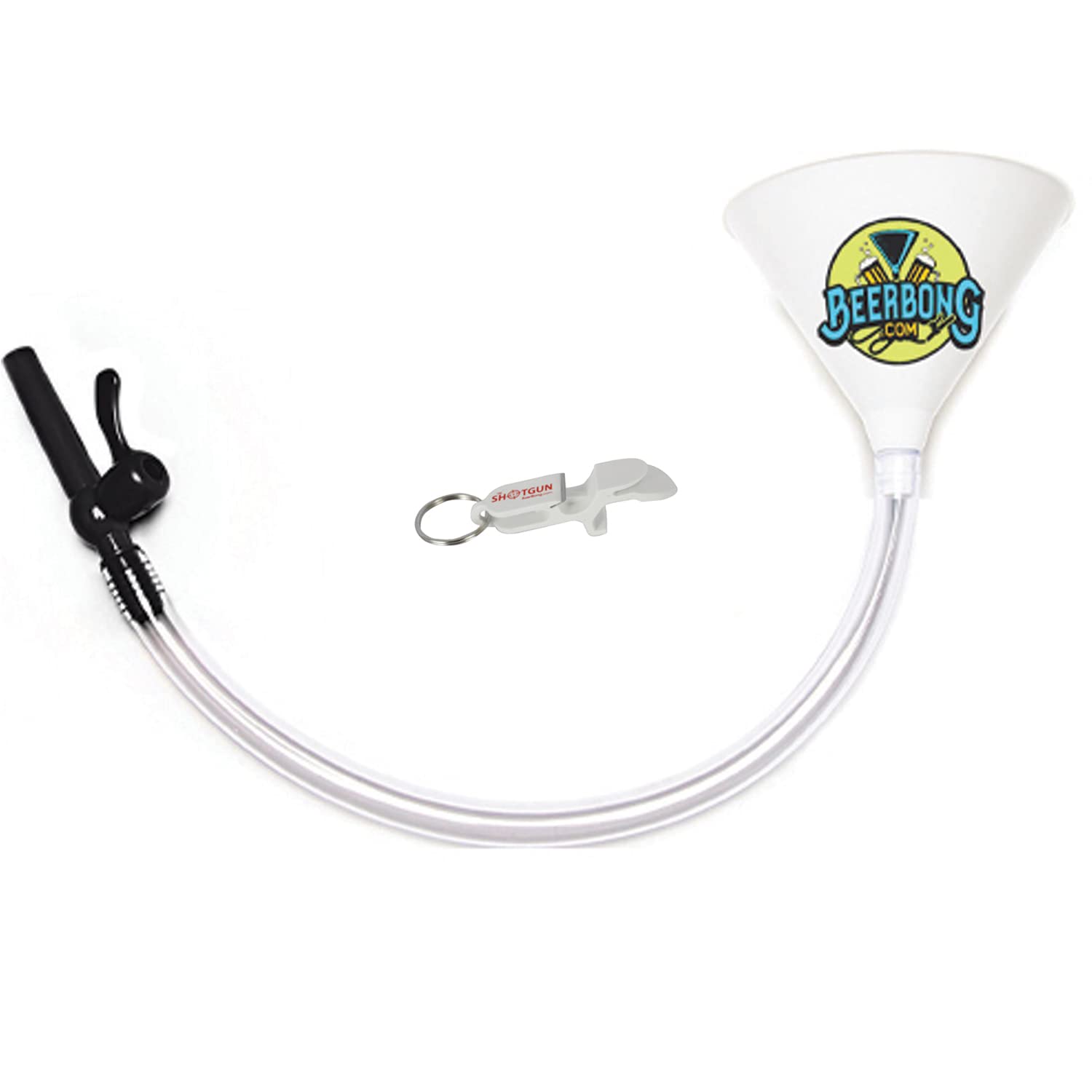 Premium 40oz Beer Bong Funnel with Valve - Extra Long 3ft (36 inch) Kink-Free Tubing & Shotgun Keychain - USA Made 100% Recycled Plastic - Perfect for Beer Pong, College Parties, Tailgating & Spring Break Drinking Games