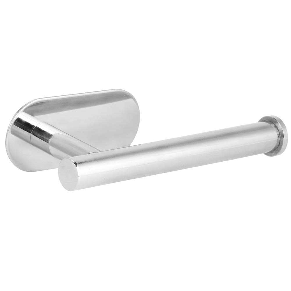 Stainless Steel Toilet Paper Holder - Modern Punch-Free Bathroom Tissue Roll Dispenser & Towel Rack (6.1x3.0x1.8in, Silver) - Space-Saving Storage for Bathroom, Washroom, and Powder Room