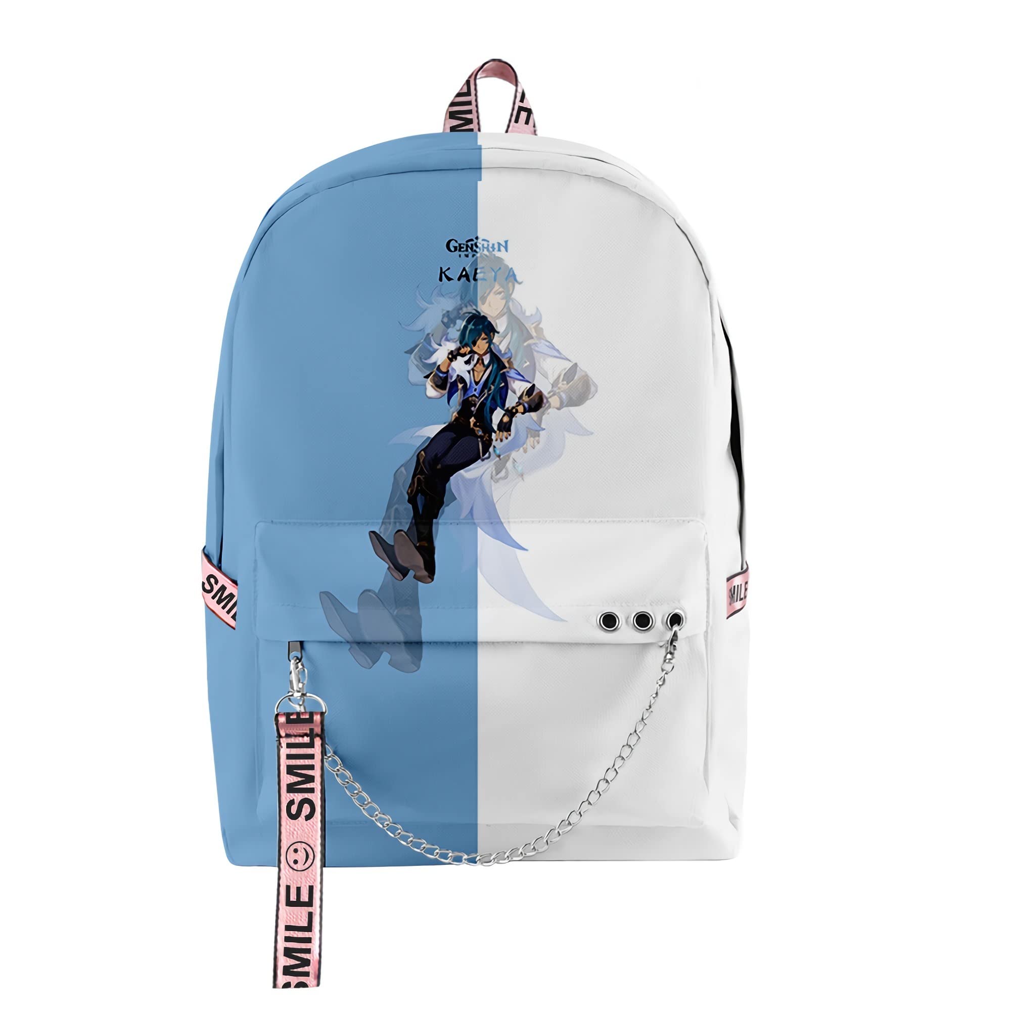 Genshin Impact Kaeya Themed Backpack - Large Capacity Laptop Bookbag for School, Travel & Cosplay | Durable Anime Gaming Backpack for College Students & Fans