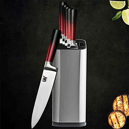 Premium 8-Piece Stainless Steel Kitchen Knife Set with Gradient Color Handle - Chef, Bread, Santoku, Utility & Paring Knives for Professional Cooking & Home Use | Perfect for Meal Prep, Slicing & Dicing | BY ZZYY (Color: A.7pcs set)