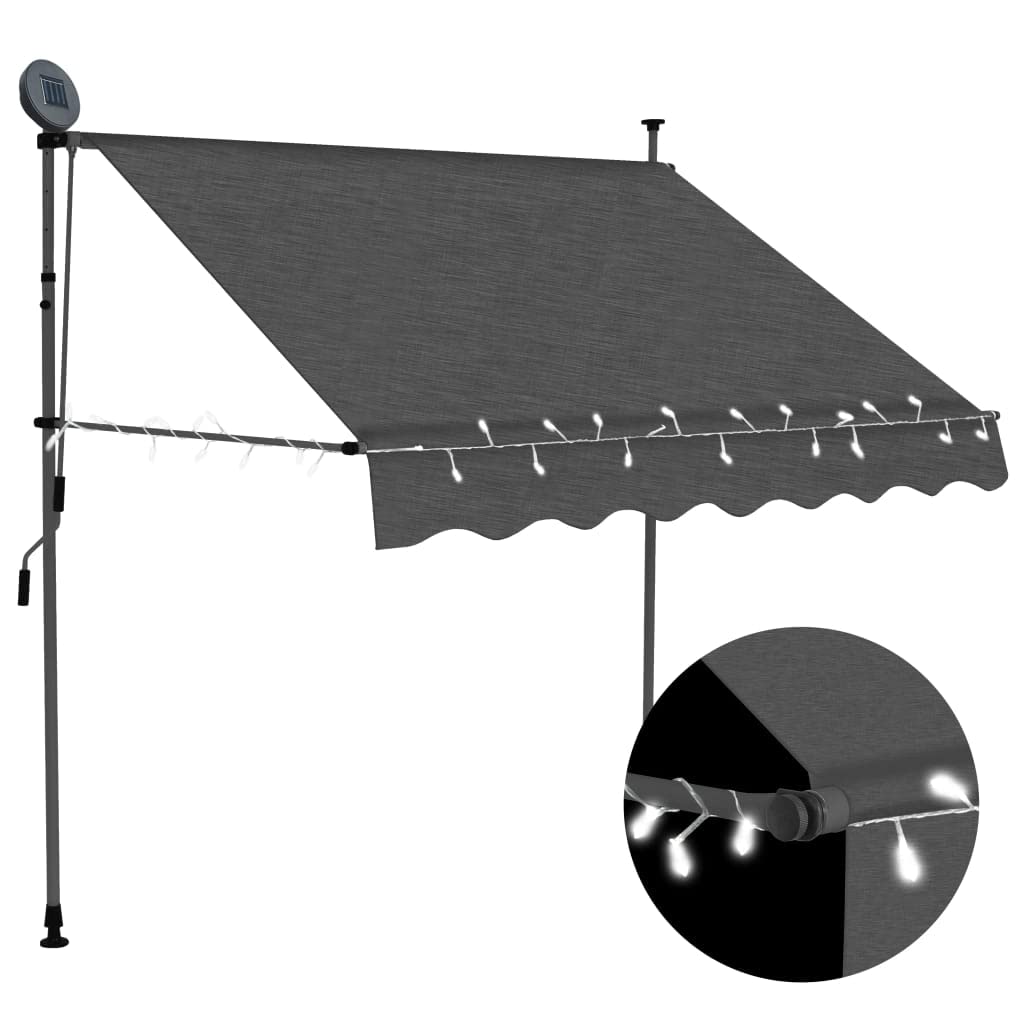 Retractable Awning with LED Lights - 59.1