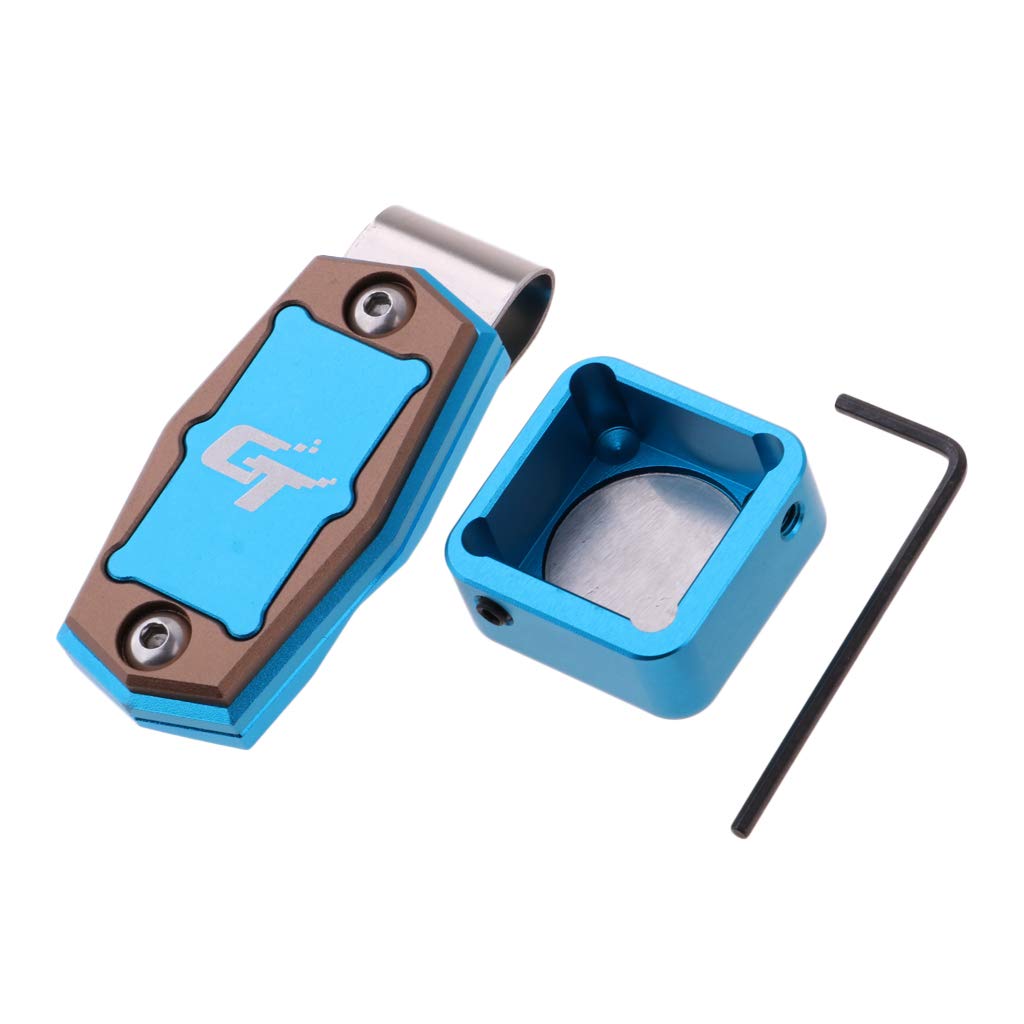 Premium Magnetic Pool Cue Chalk Holder with Belt Clip - Blue Billiard Accessory for Precision Pool Sticks | Perfect for Bars, Game Rooms & Professional Players