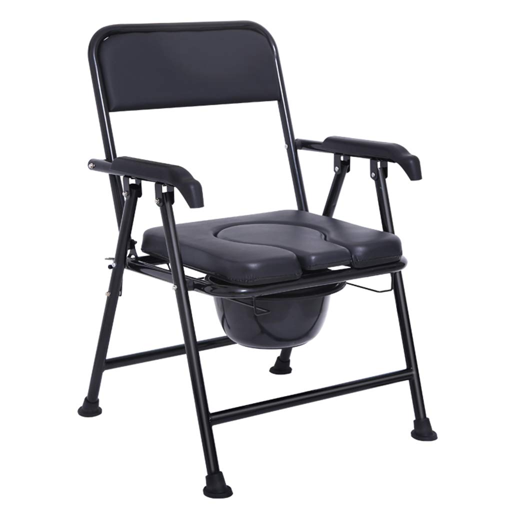 Portable Folding Commode Chair for Adults & Elderly - Heavy Duty 330lb Capacity Shower Toilet Seat with Safety Frame - Ideal for Seniors, Disabled & Pregnant Women - Perfect for Home Care, Bathroom & Medical Use