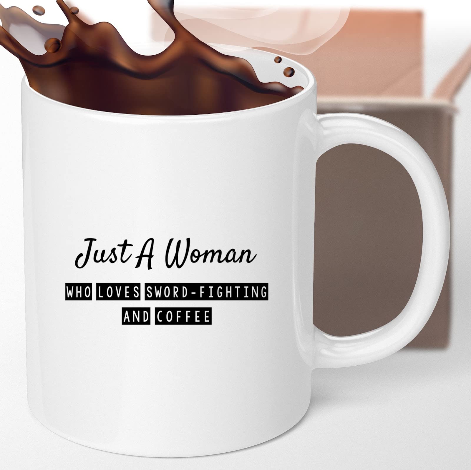 Fighting Spirit Coffee Mug - Strong Woman Warrior Design - Perfect for Coffee Lovers & Motivational Gifts - Ideal for Office, Home Use & Inspirational Gifts