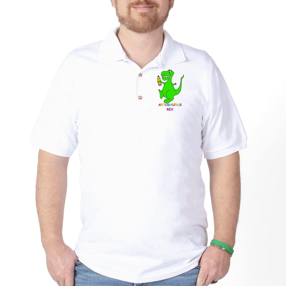 Artosaurus Rex Golf Shirt - Funny Dinosaur Polo Shirt for Men | Comfortable & Breathable Golf Apparel | Perfect for Golf Outings, Casual Wear & Dinosaur Lovers