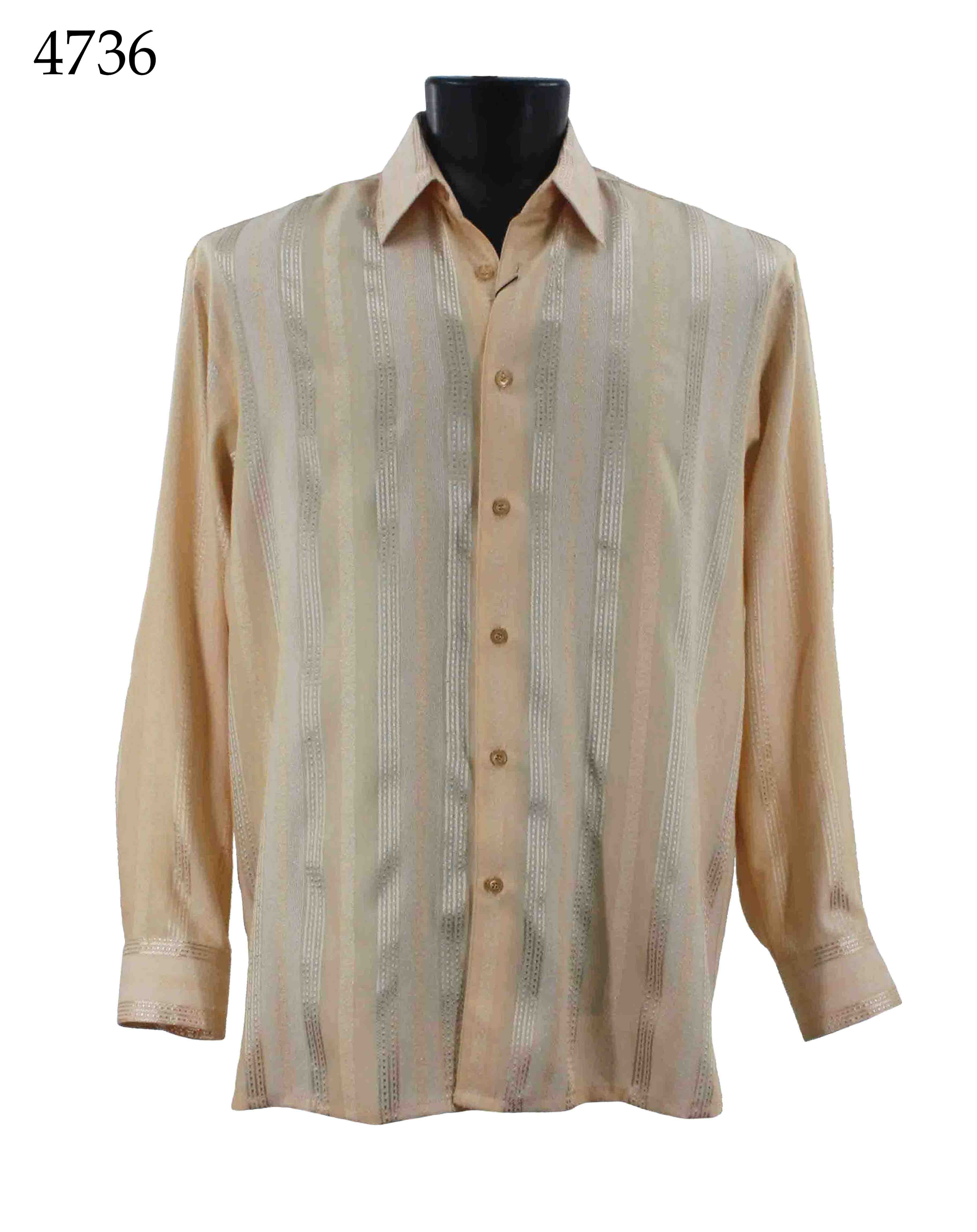 Bassiri Men's Long Sleeve Casual Shirt 4736 - Comfortable Button Down Work Shirt for Office, Business & Everyday Wear