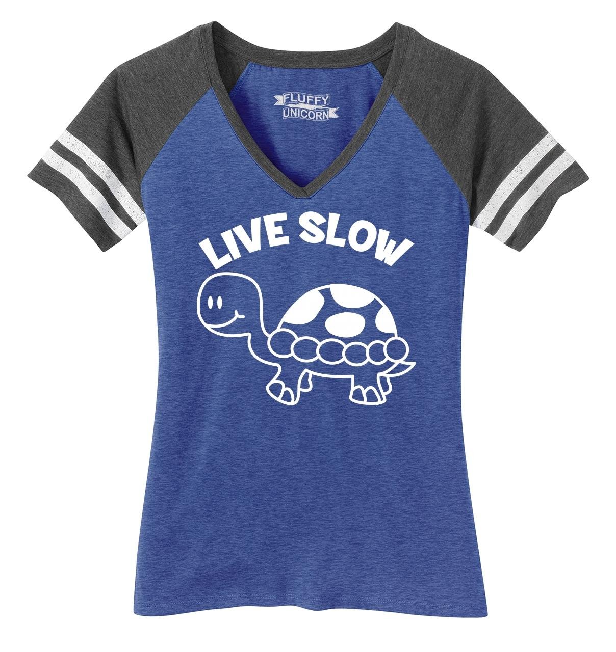Funny Turtle Graphic V-Neck T-Shirt for Women - Cute Animal Print Casual Tee - Perfect for Relaxing, Weekend Wear & Funny Gift Ideas
