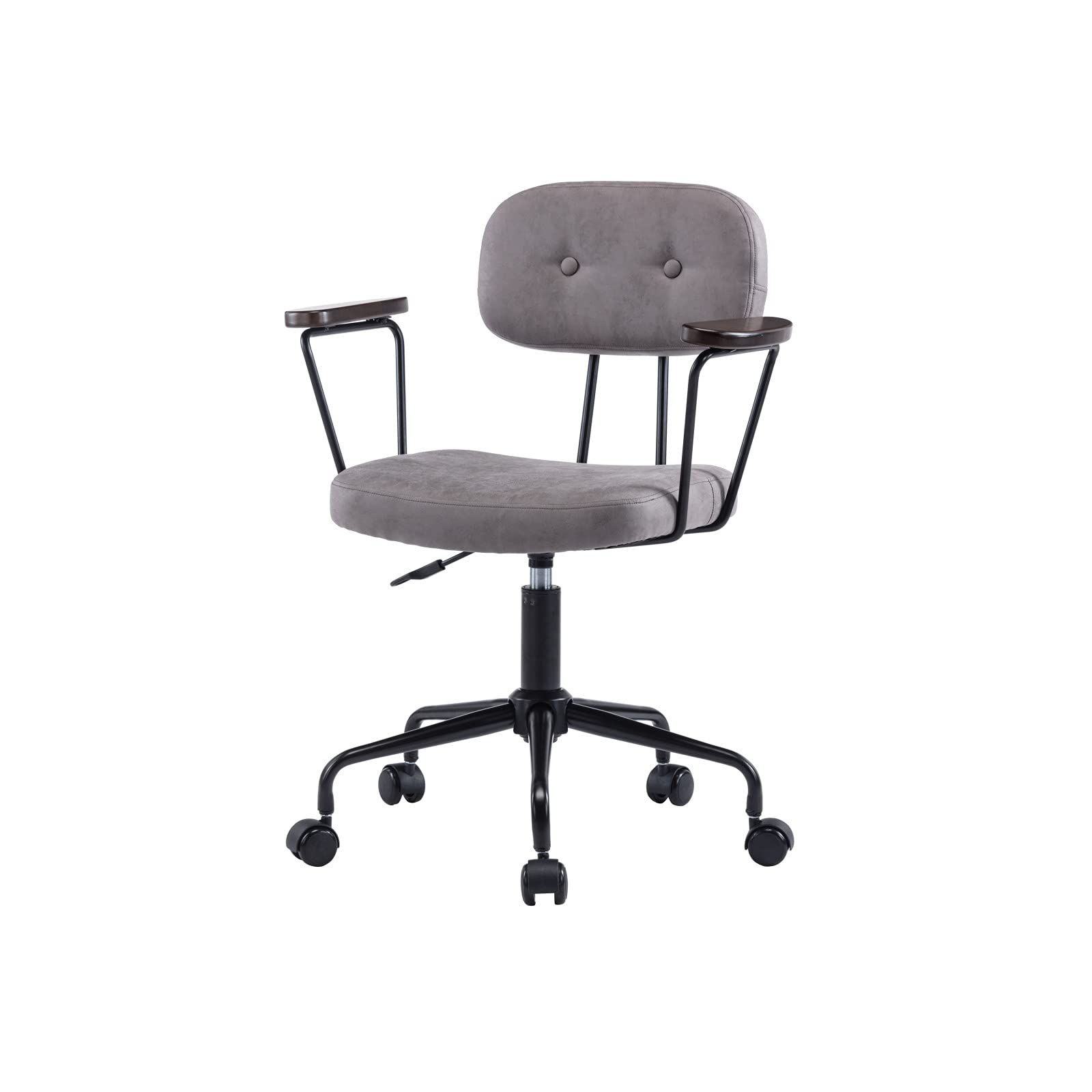 AIWKR Ergonomic Office Chair with Adjustable Arms - Modern Swivel Desk Chair for Home Office, Living Room & Bedroom - Comfortable Grey Computer Chair for Work, Study & Relaxation