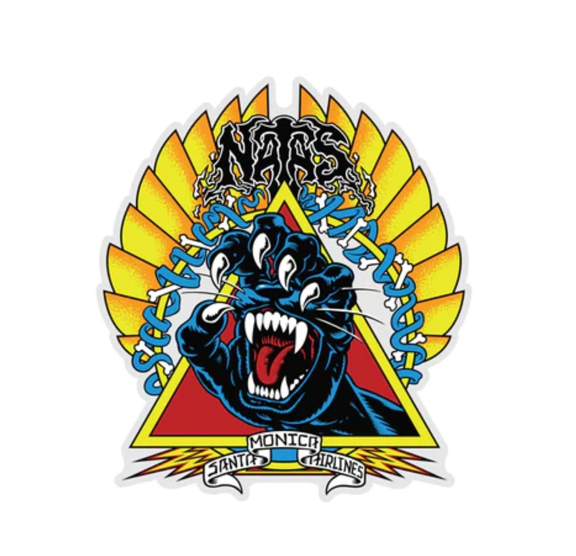 Santa Monica Airlines Natas Panther Sticker Reissue - Clear Back 6 Pack - Skateboard, Laptop & Water Bottle Decals for Skate Enthusiasts