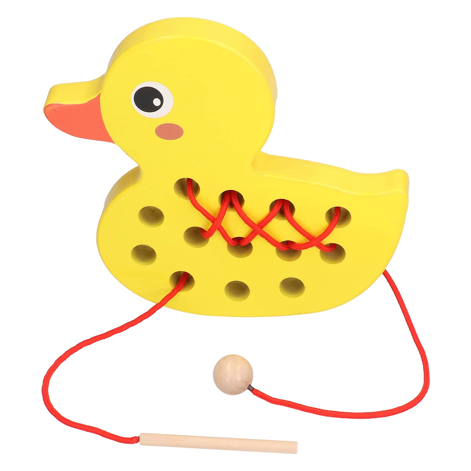 GLOGLOW Wooden Lacing Toys Set - Educational Duck & Whale Threading Game for Kids Ages 3-5 | Fine Motor Skills Development Toy for Toddlers Boys & Girls (Yellow) | Preschool Learning Activities & Montessori Classroom Supplies