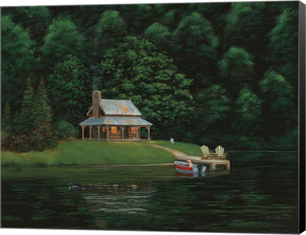 Happy Place I by James Wiens - Premium Canvas Wall Art Print, Museum Wrapped with Black Edges, 15x12 Inches - Perfect for Living Room, Bedroom & Office Decor